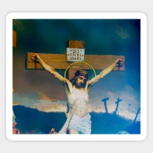 Christ suffering on the cross Sticker